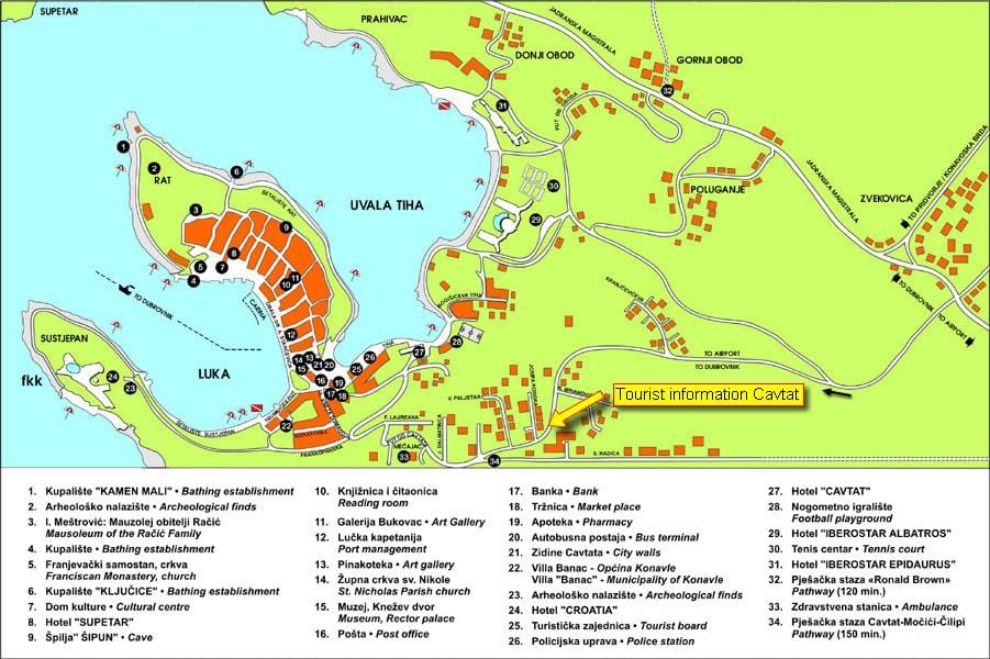 Karte von cavtat Kroatien 