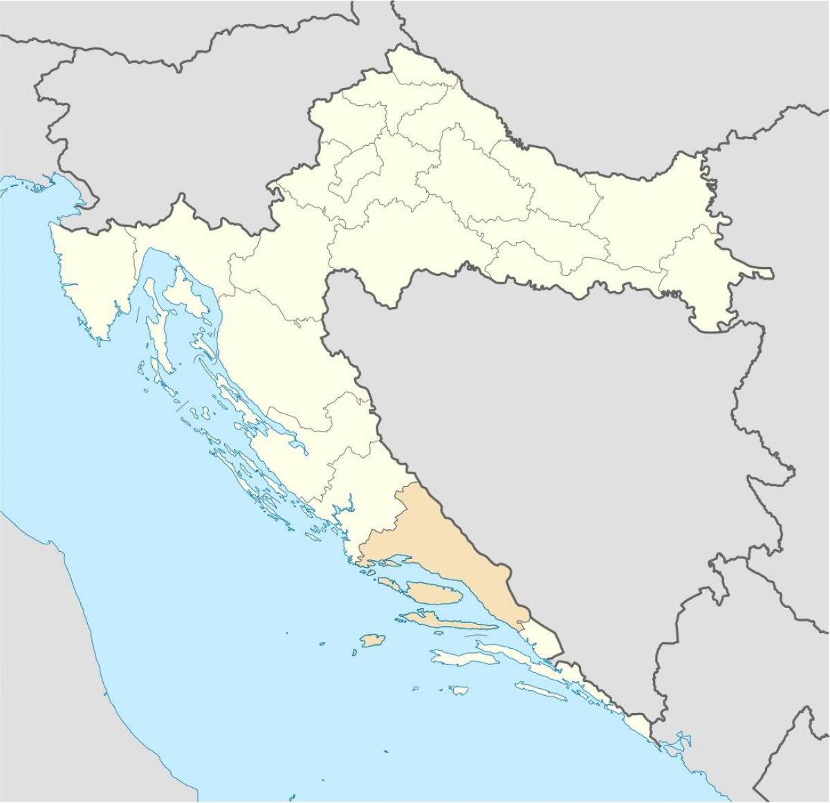 Karte von Dalmatien, Kroatien 