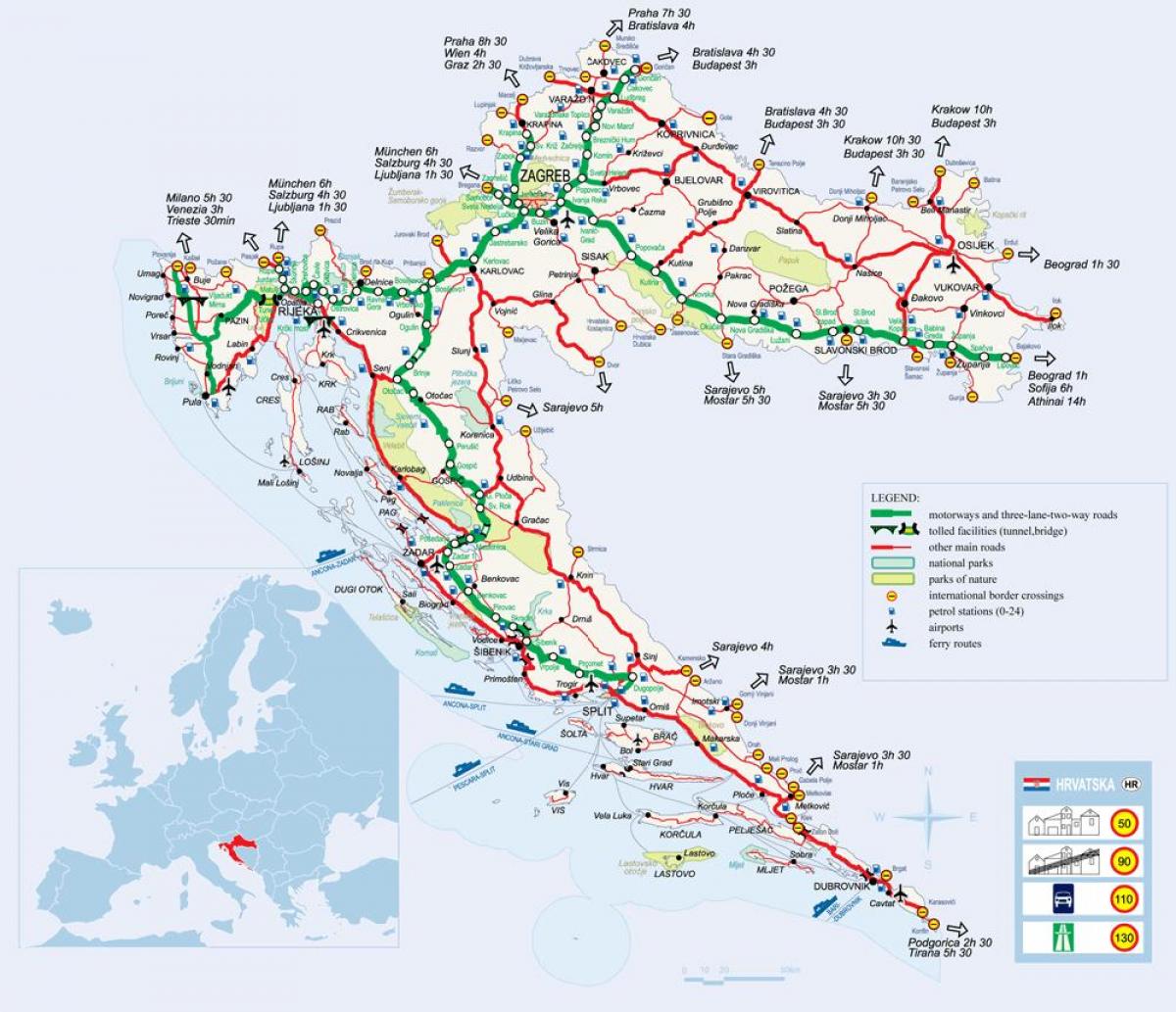 rail map Kroatien