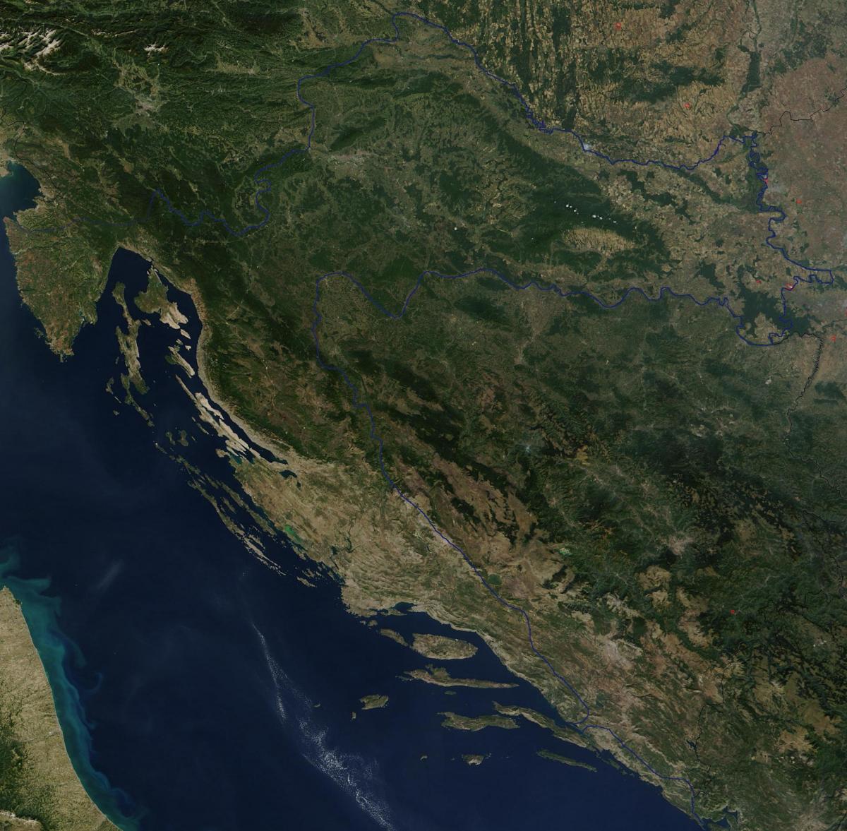 Karte von Kroatien satellite