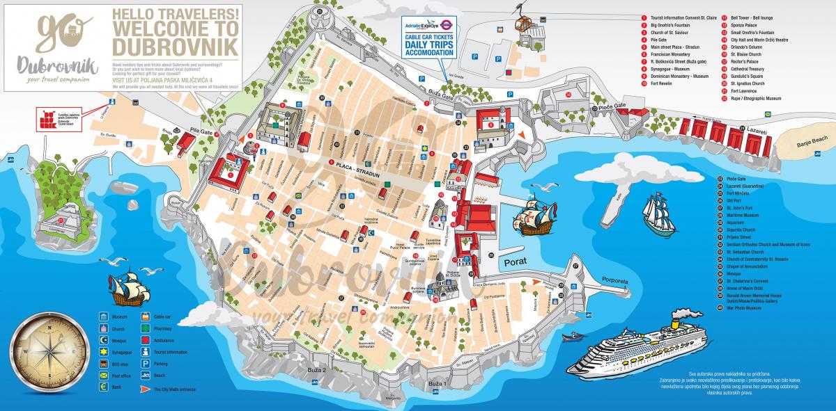 Karte der alten Stadt dubrovnik, Kroatien