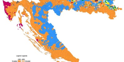 Karte der ethnischen Karte von Kroatien
