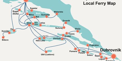 Karte der kroatischen Küste