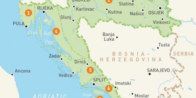 Karte von Kroatien und die Inseln