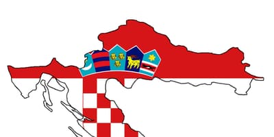 Kroatien Landkarte Flagge