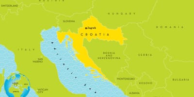 Karte der Länder, in der Nähe von Kroatien