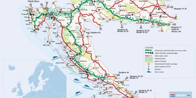 Rail map Kroatien