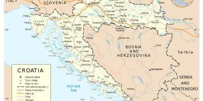 Kroatien Landkarte mit Städten