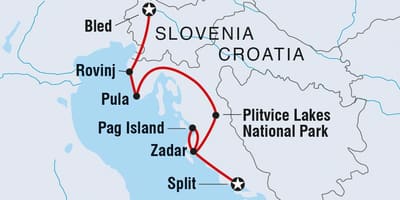 Plitvicer Seen Kroatien-Karte